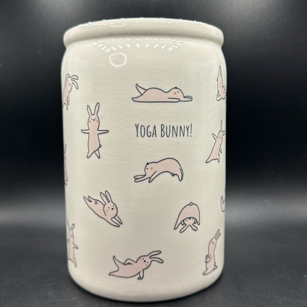 Woolly Heads. Y Magenta Yoga Bunny Canister